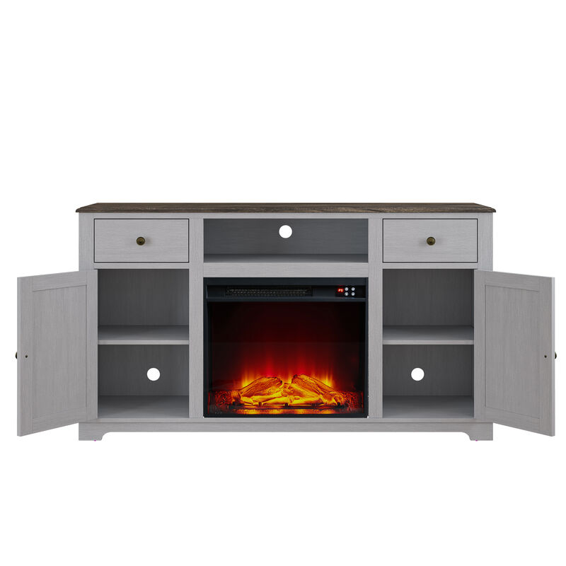 FESTIVO Farmhouse TV Stand with Fireplace for up to 65" TV