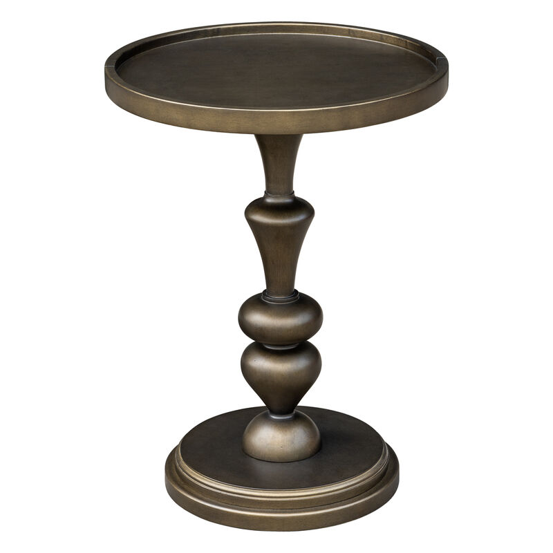Gracie Mills Beyer Bronze Pedestal Accent Table