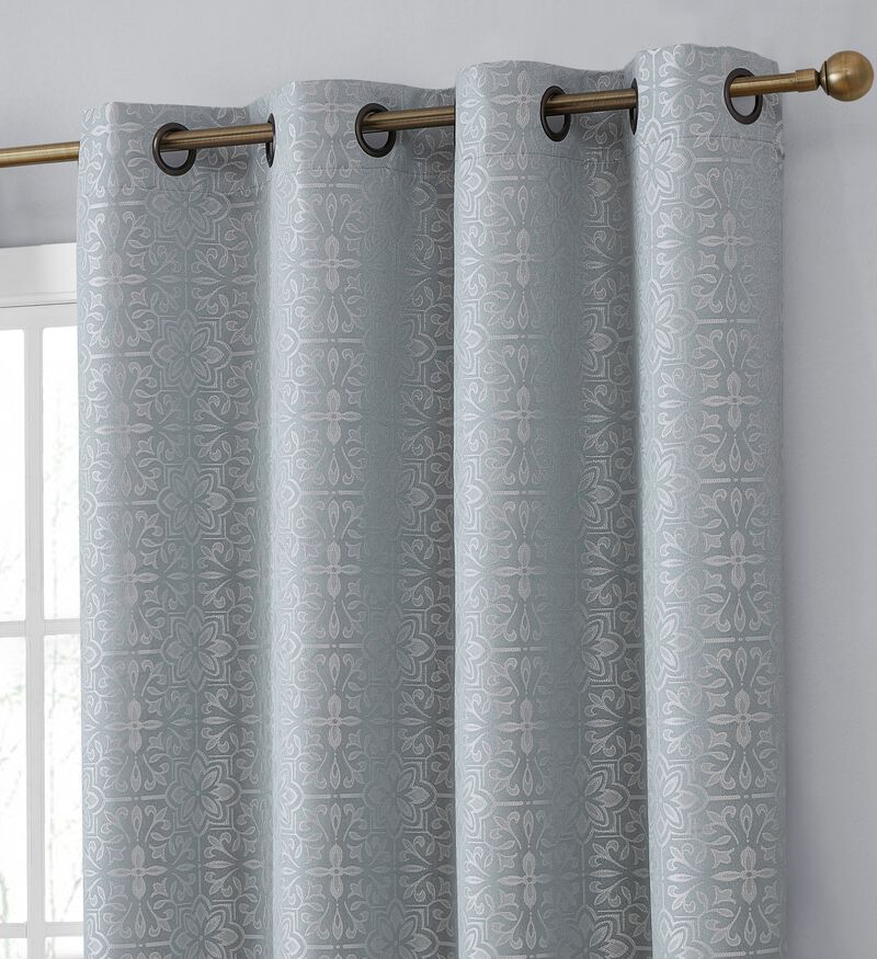 THD Venice Moroccan Tile 100% Full Complete Blackout Heavy Thermal Insulated Energy Saving Heat/Cold Blocking Grommet Curtain Drapery Panels for Bedroom & Living Room, Set of 2