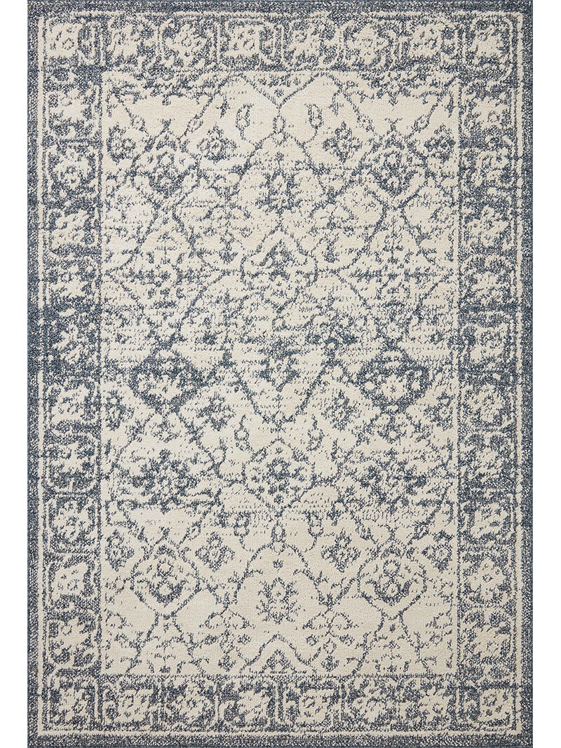 Gigi Ivory/Blue 5'3" x 7'6" Area Rug by Magnolia Home by Joanna Gaines x Loloi