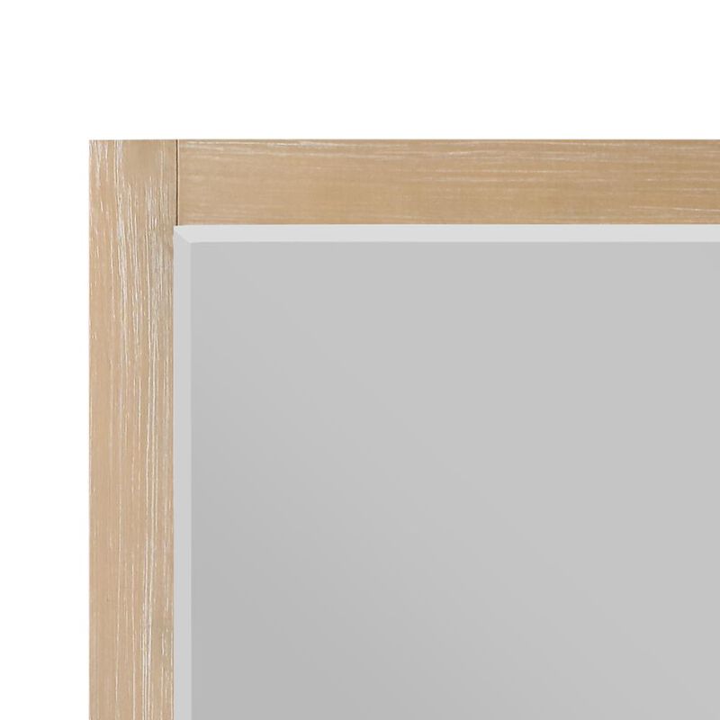 Altair 48 Rectangular Bathroom Wood Framed Wall Mirror in Weathered Pine
