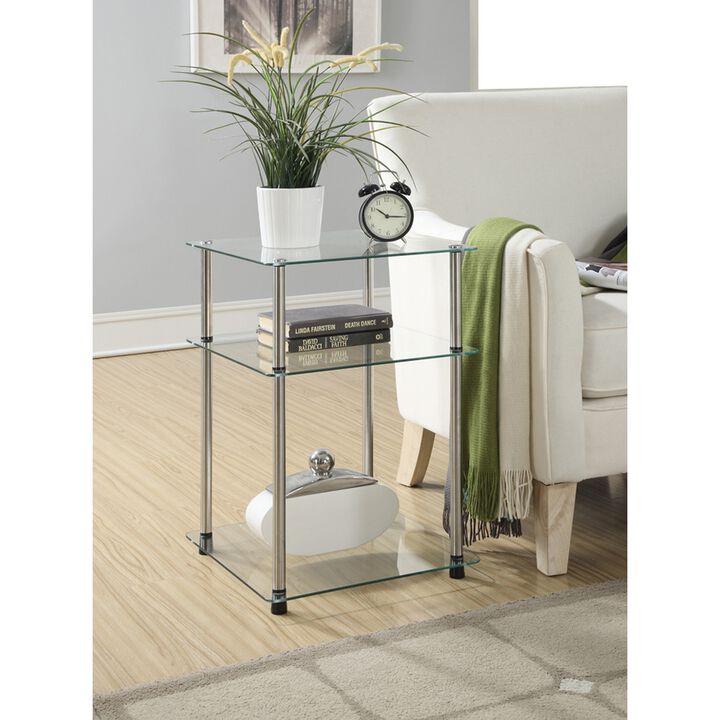 Designs2Go Classic Glass 3 Tier End Table