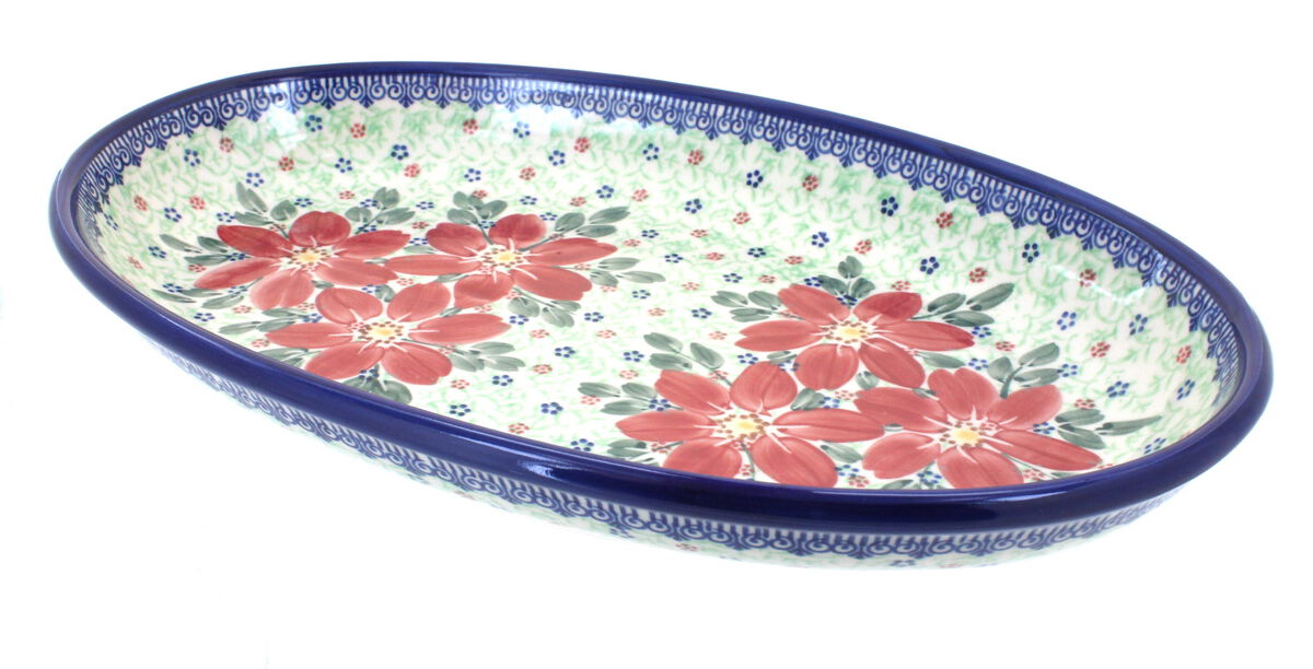 Blue Rose Polish Pottery Scarlett Oval Platter