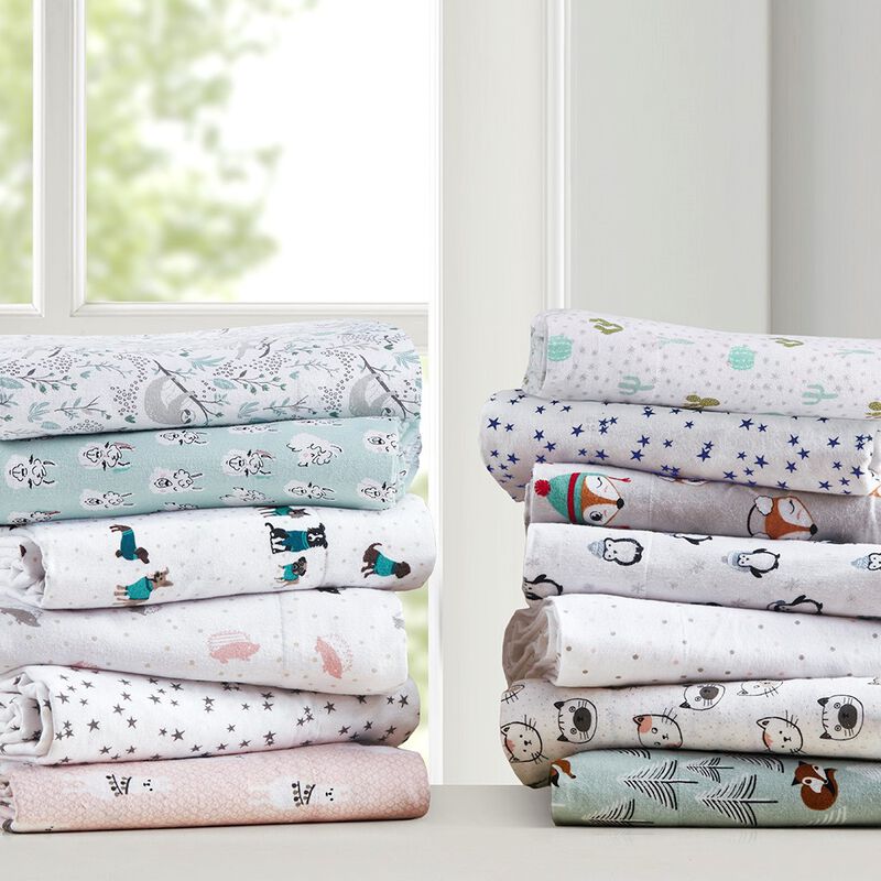 Gracie Mills Atticus Cotton Flannel Printed Sheet Set