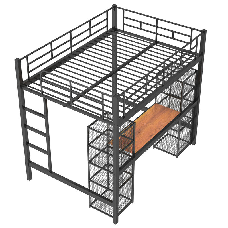 Merax Metal Loft Bed with Desk