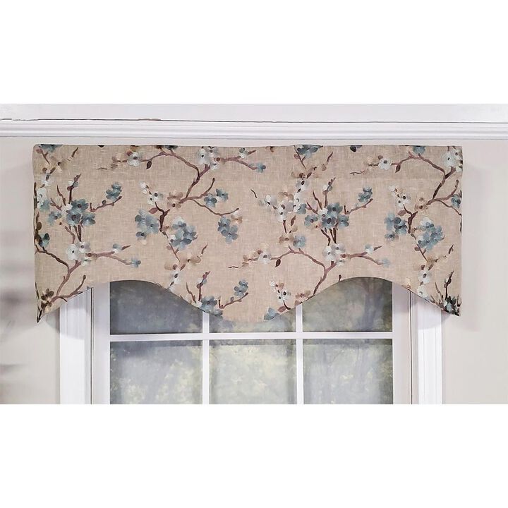 RLF Home Modern Design Classic Lilikoi Cornice Style Window Valance  50" x 17" Lagoon