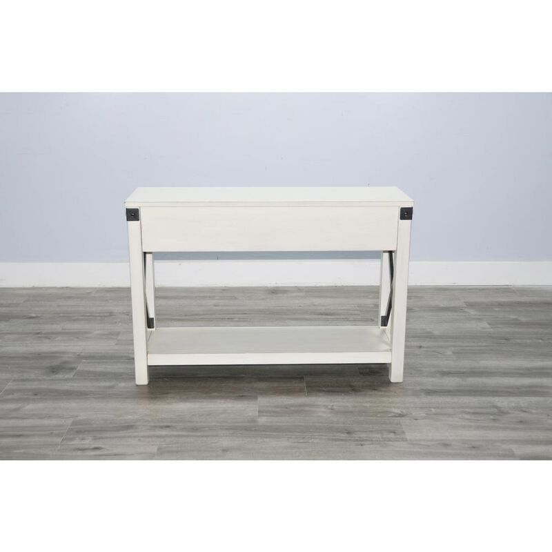 Sunny Designs Bayside Marble White Wood Sofa Table