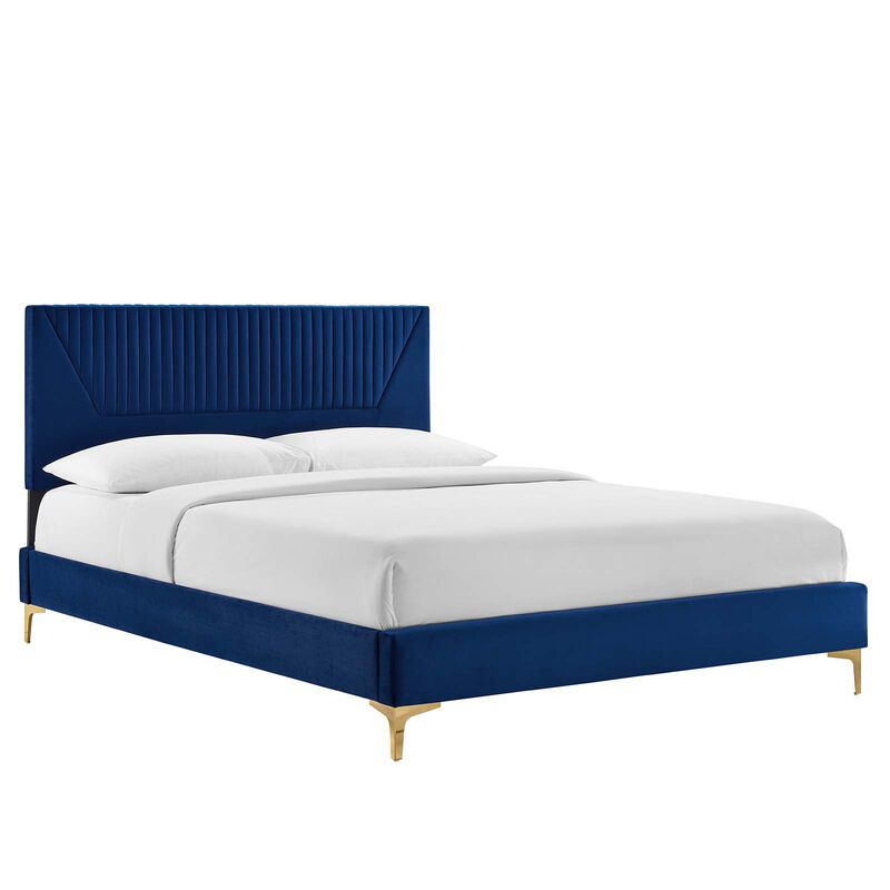 Modway - Yasmine Channel Tufted Performance Velvet Queen Platform Bed