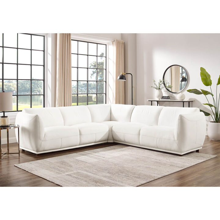 Moon Top Grain Leather Symmetrical Sectional