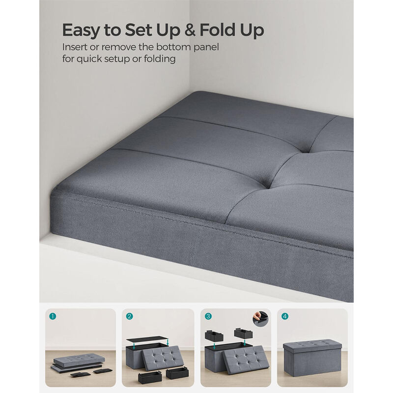 Foldable Storage Ottoman Bench for Space-Saving and Versatile Storage Solutions