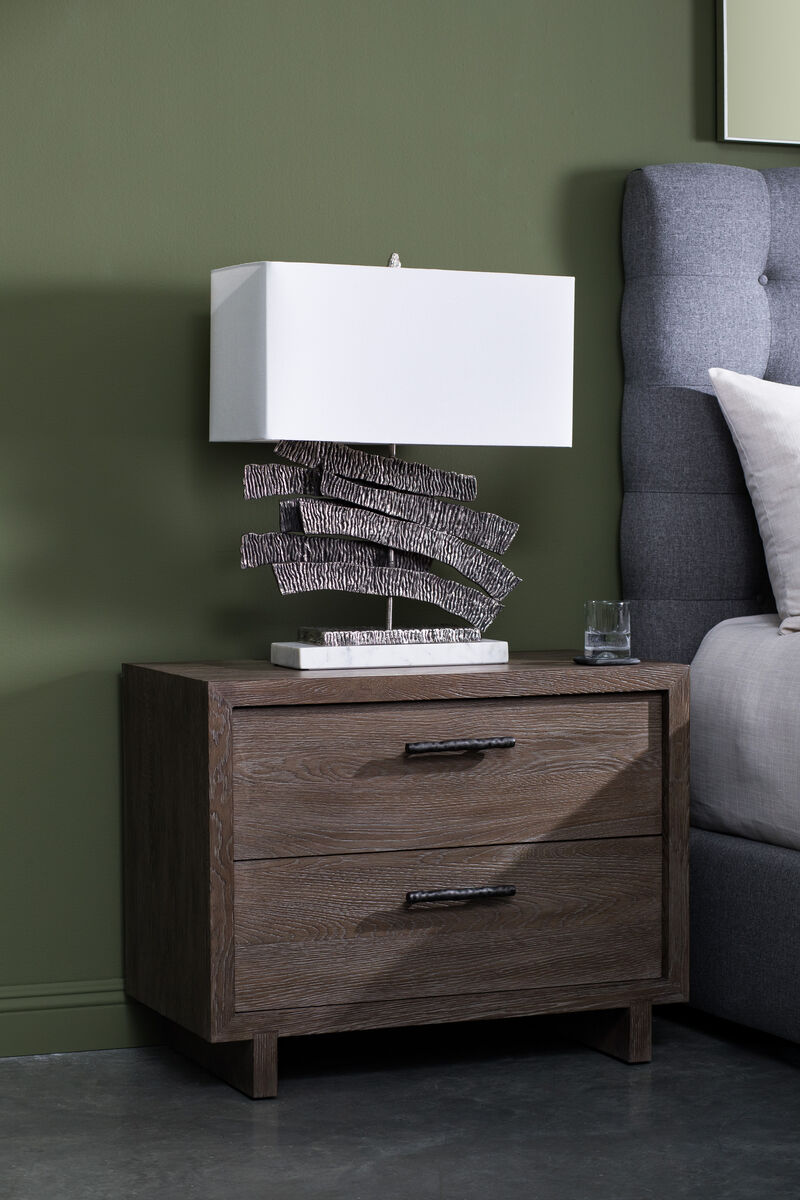 Nickel Crinkle Swoosh Lamp