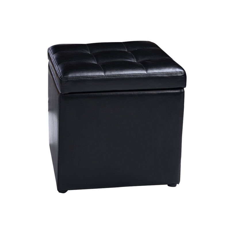 Foldable Cube Ottoman Pouffe Storage Seat