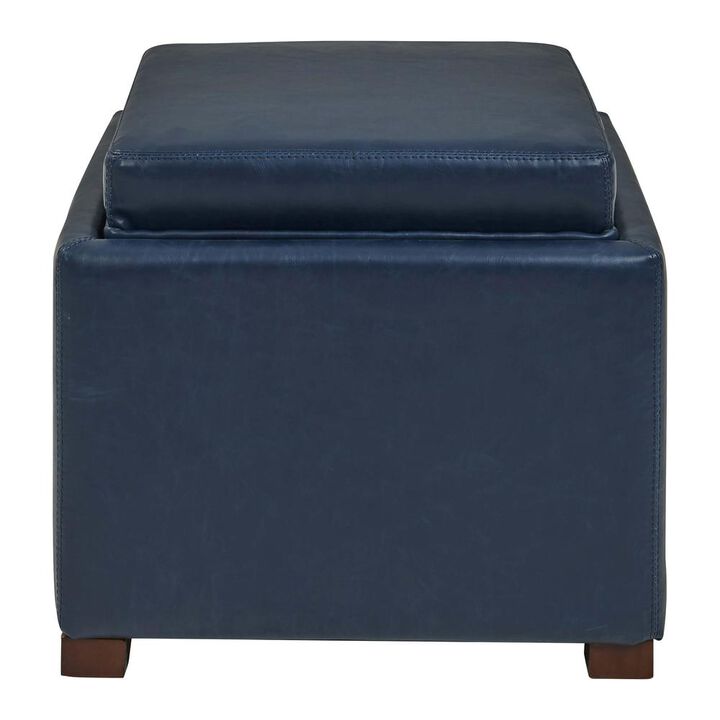 Cameron Square Bonded Leather Storage Ottoman