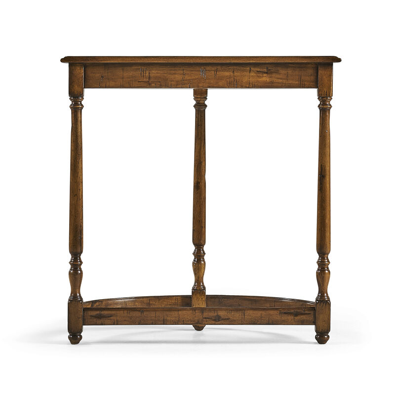 Walnut Demilune Console Table