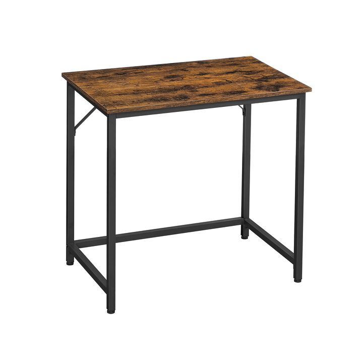 BreeBe Industrial Brown Slim Computer Desk for Small Space