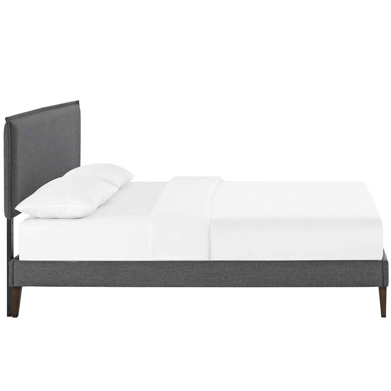 Modway - Amaris Full Fabric Platform Bed with Squared Tapered Legs Gray