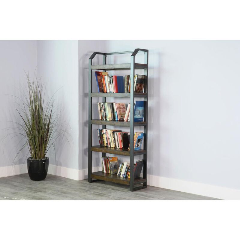 Sunny Designs Homestead Metal Frame Bookcase