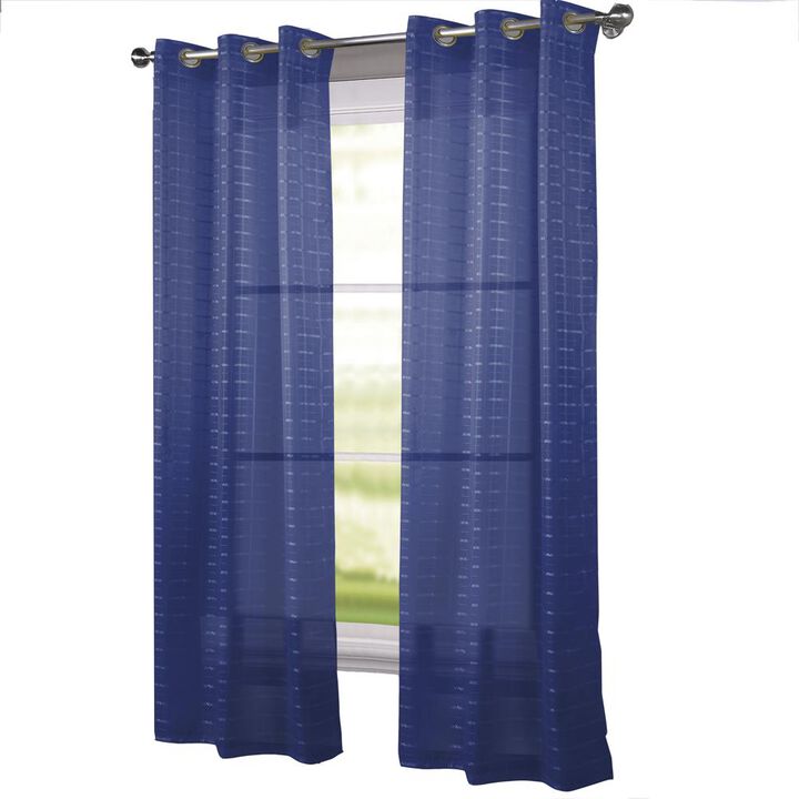 RT Designers Collection Wanda Box Voile Light Filtering One Grommet Curtain Panel 54" x 90"