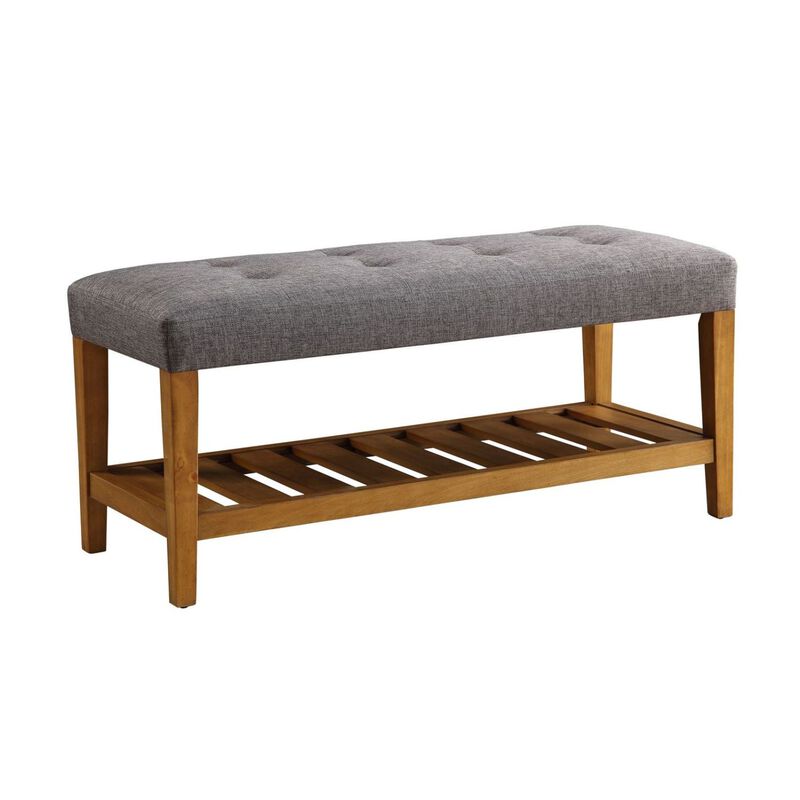 Charla Bench in Gray & Oak 96686