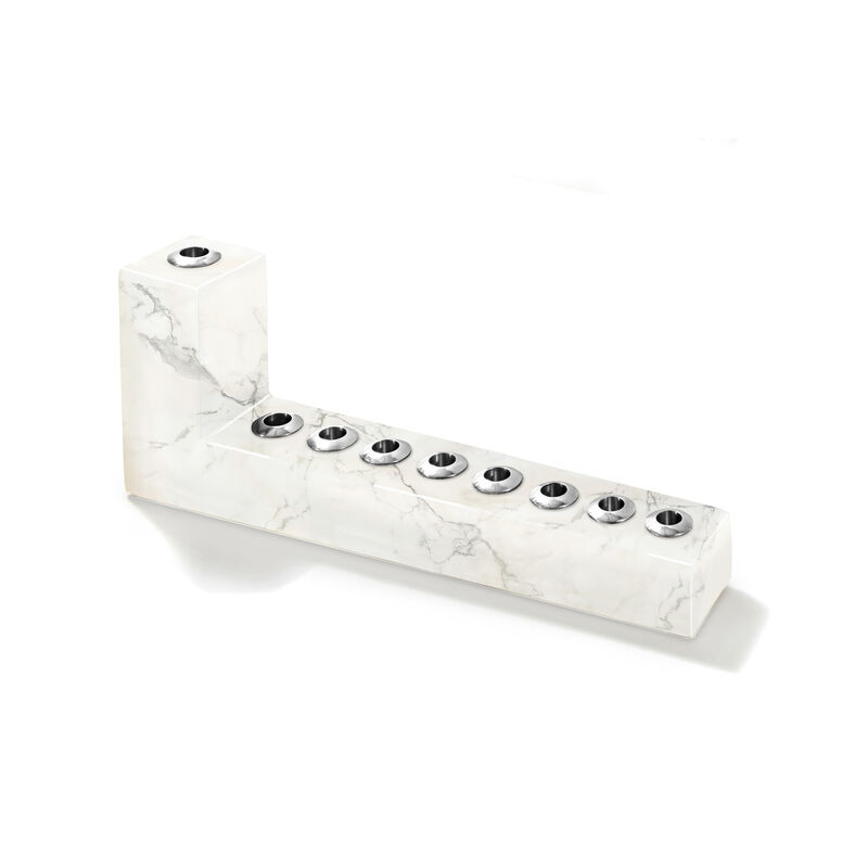 Brillante Menorah, Marble & Silver