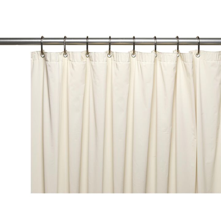 Carnation Home Fashions Mildew-Resistant, 10 Gauge Vinyl Shower Curtain Liner with Metal Grommets and Reinforced Mesh Header - Bone 70x72"