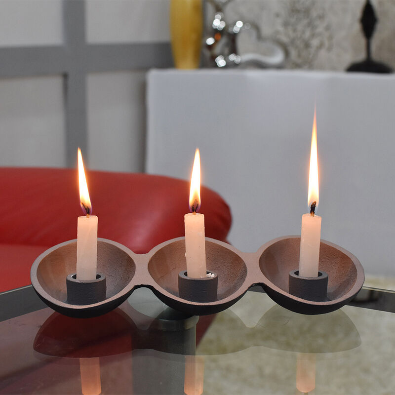 Modern Handmade Aluminum Eco-friendly Geometric Black Set Of One Tea Light Candle Holder BBH Homes