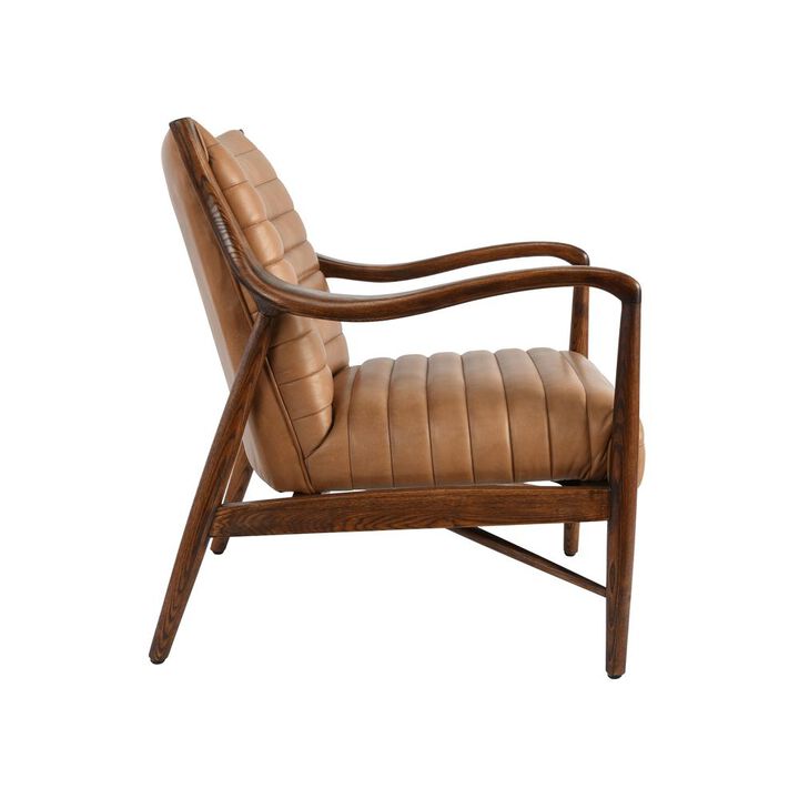 Belen Kox Natural Tan Leather Club Chair, Belen Kox