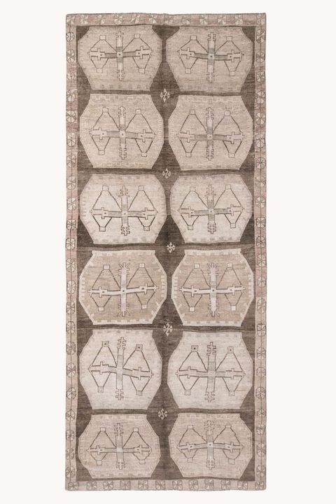 District Loom Vintage Turkish Kars (wide) runner rug-Limestone