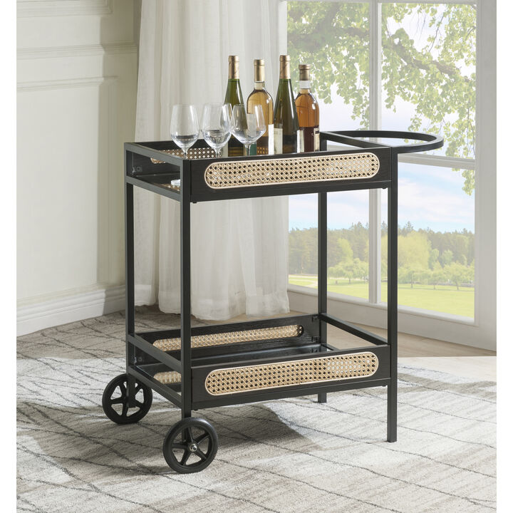 Colson Serving Cart, Black Finish AC01082