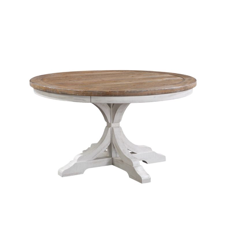 Augusta Rustic White 54" Round Table