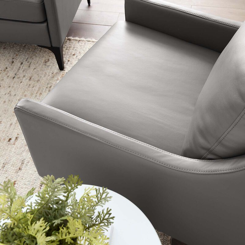 Corland Leather Armchair Gray