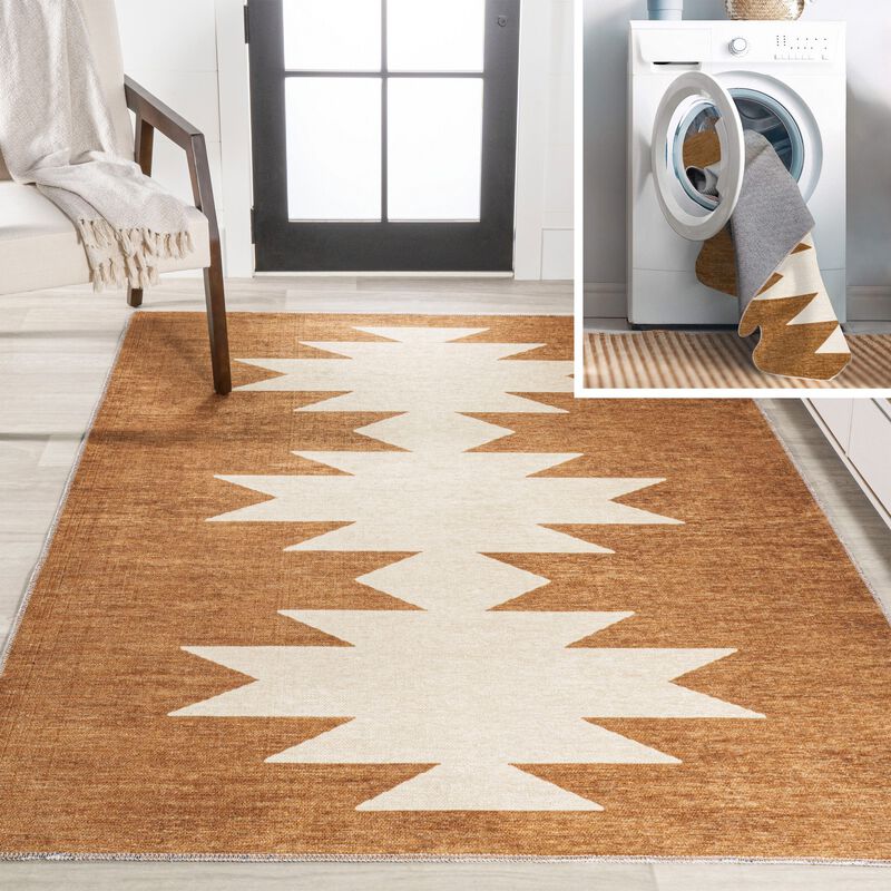 Chayton Minimalist Geometric Machine Washable Area Rug