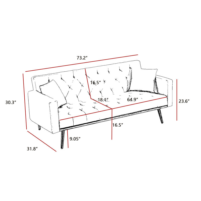 Convertible Folding Futon Sofa Bed, Sleeper Sofa Couch For Compact Living Space