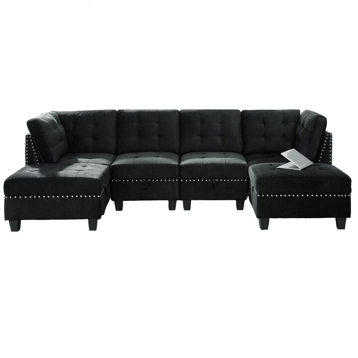 U Shape Modular Sectional Sofa:  2 Single Chairs, 2 Corners, and 2 Ottomans