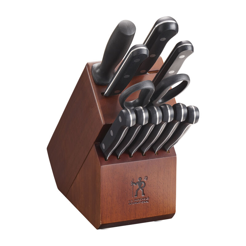 Henckels Solution 12-pc Knife Set with Block, Chef Knife, Paring Knife, Steak Knife, Grey, Stainless Steel