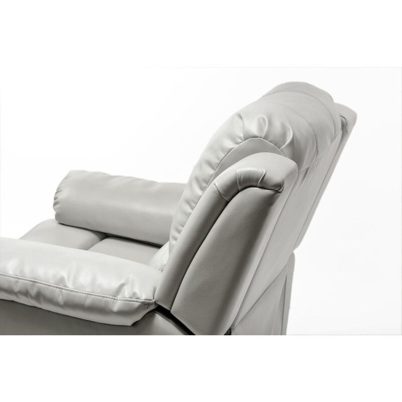 Comfort Pointe Clifton Ivory Leather Gel Glider Rocker Recliner