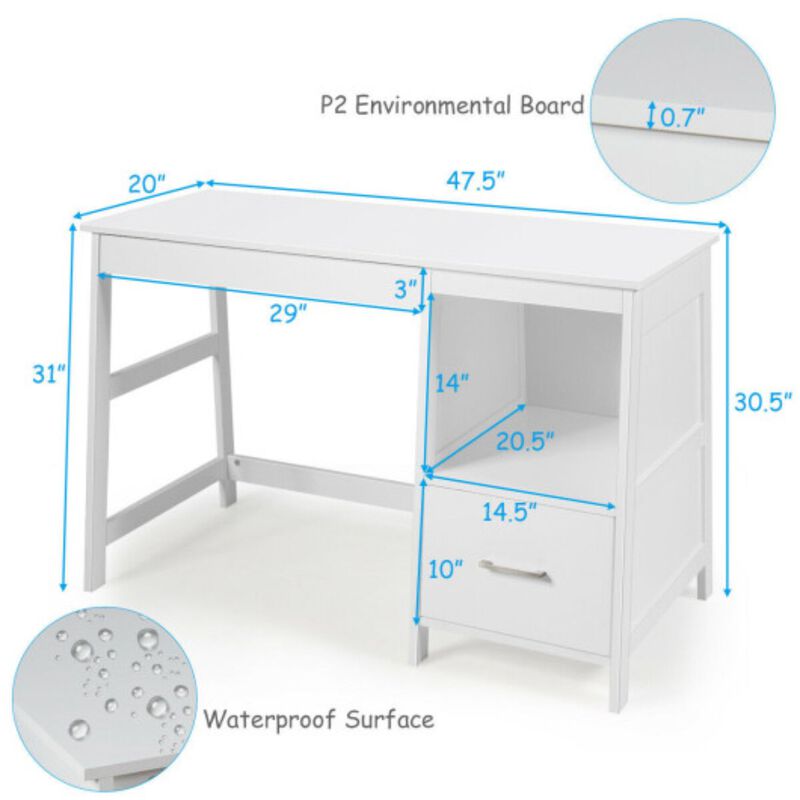 Modern Home Computer Desk with 2 Storage Drawers