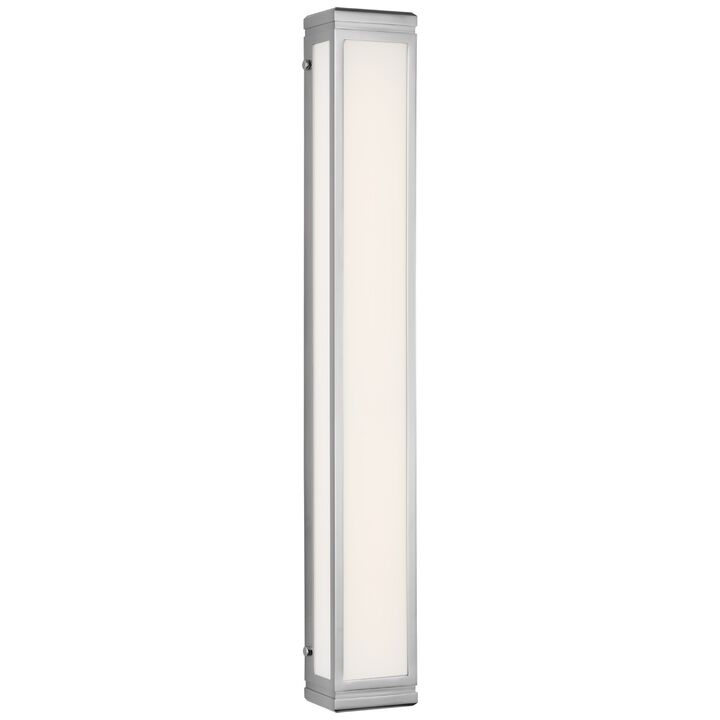 Hayles 34" Bath Light in Polished Nickel with White Glass