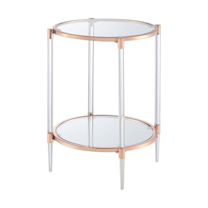Convenience Concepts Royal Crest 2 Tier Acrylic Glass End Table