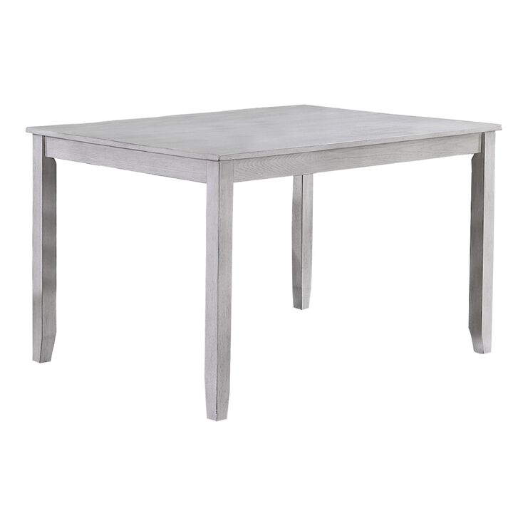 Charlotte 5 Piece Dining Table and Chairs Set, Wood, Farmhouse, White - Benzara