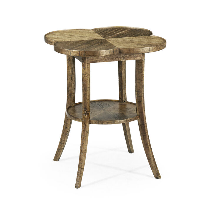 Driftwood Quatrefoil Accent Table