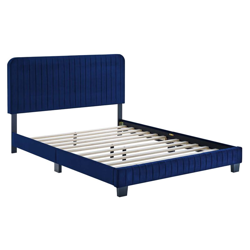 Modway - Celine Channel Tufted Performance Velvet Queen Platform Bed