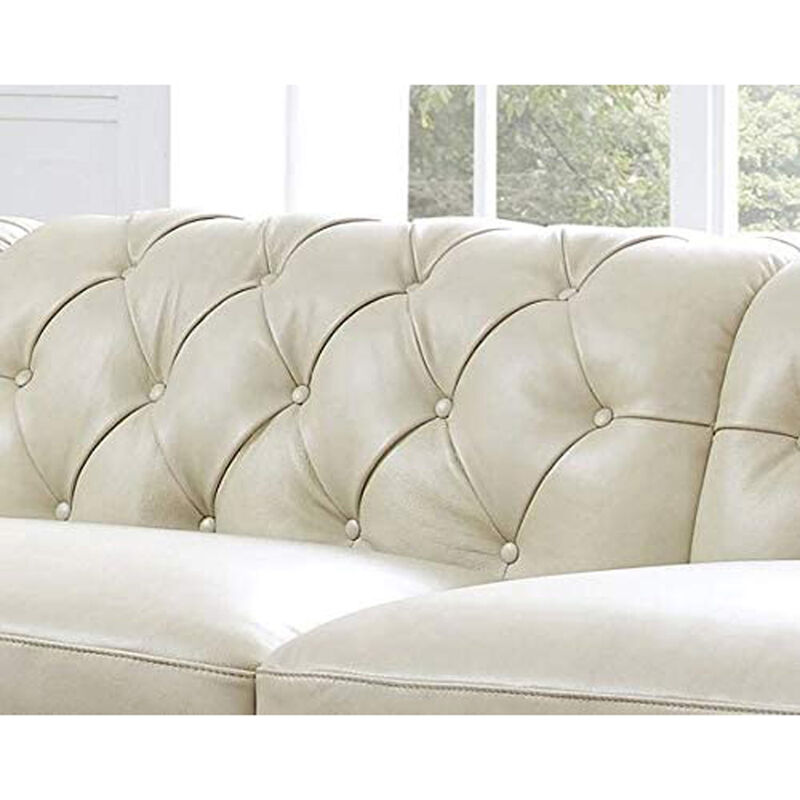 Aliso Top Grain Leather Symmetrical Chesterfield Sectional