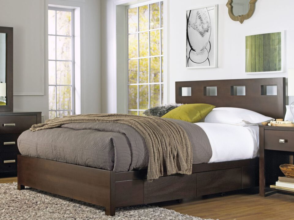 Riva Twin-size Platform Storage Bed in Chocolate Brown