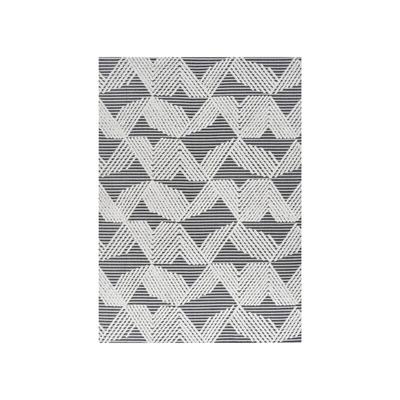 Jazz High-Low Pile Art Deco Geometric Indoor/Outdoor Area Rug