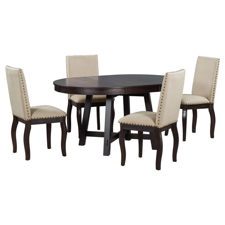 Merax 5-Piece Farmhouse Dining Table Chairs Set