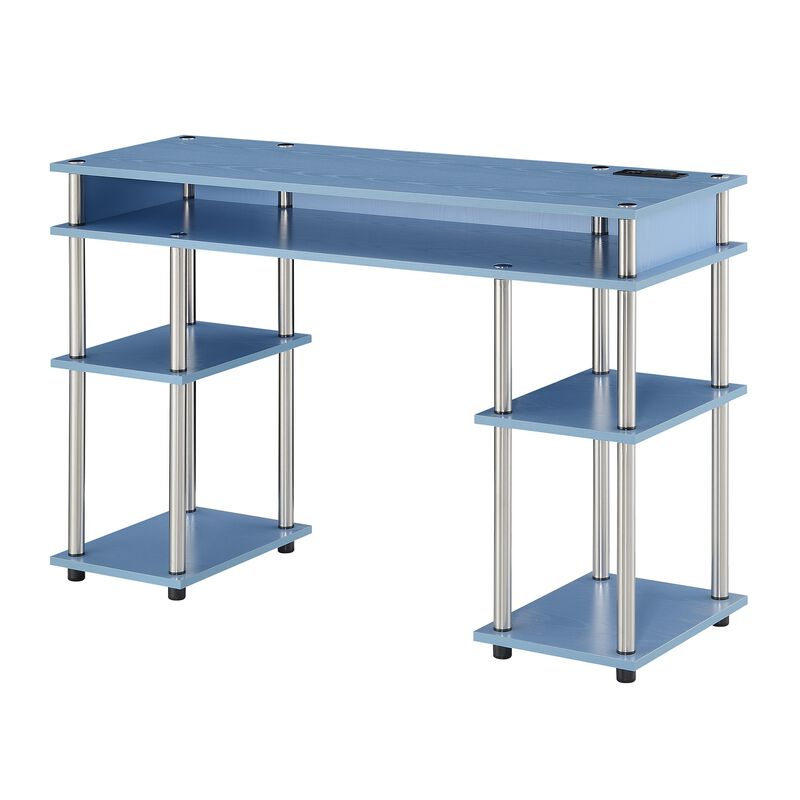 Convenience Concepts Designs2Go No Tools Student Desk with Charging Station and Shelves