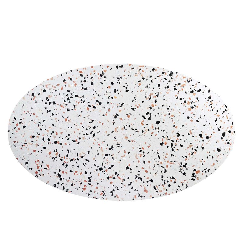 Modway - Zinque 60" Oval Terrazzo Dining Table Gold White