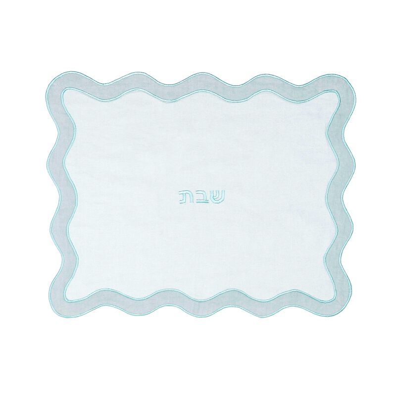 TOV Sea Blue Wavy Challah Cover