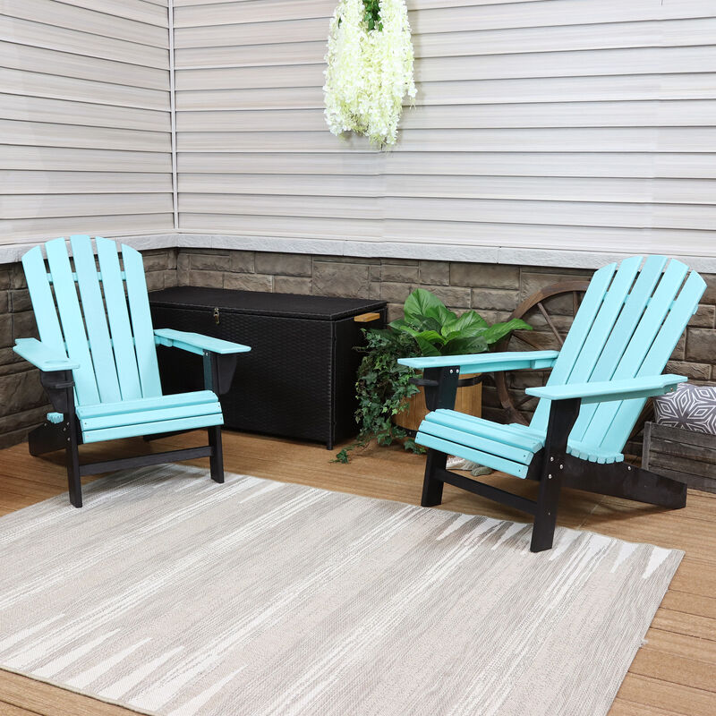 Sunnydaze Set of 2 Adirondack Chairs with Drink Holder